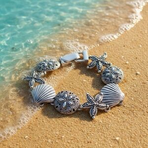 Silvertone Sea Life Bracelet